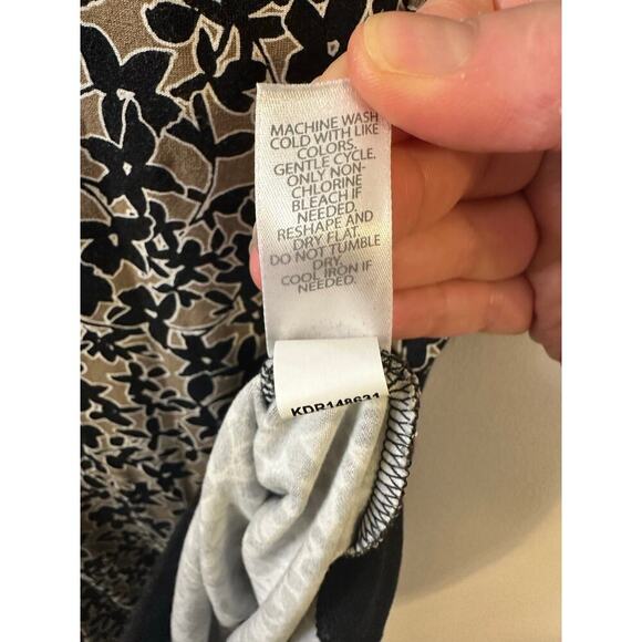 J. Jill Womens Wearever Tan/Black 3/4 Sleeve Stretch Cooling Shift Dress Small - Picture 5 of 7